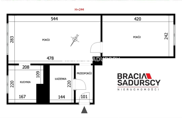 2 pokoje + osobna kuchnia, blisko tramwaj, Park