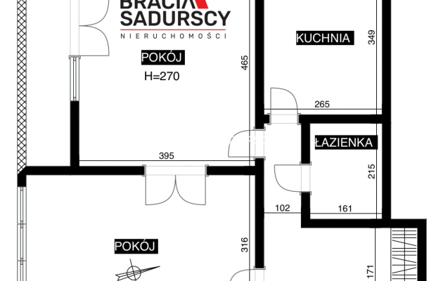 Stare Podgórze, 2 pokoje + kuchnia/balkon