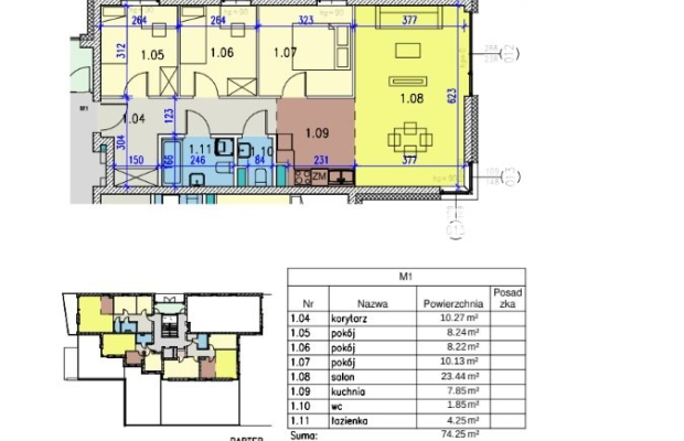 4 pok 75m2+ogródek GOTOWE