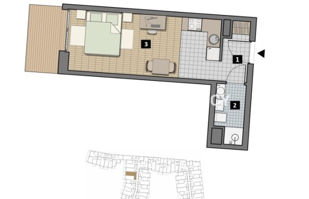 Dostępne mieszkania od 25m2 do 63m2. 