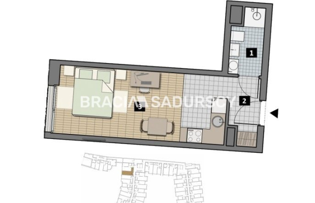 Dostępne mieszkania od 25m2 do 63m2. 