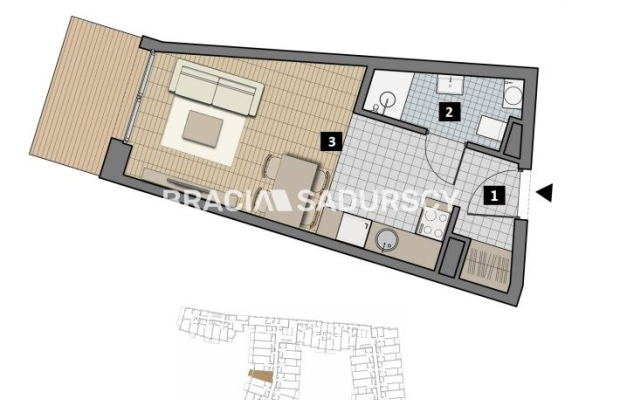 Dostępne mieszkania od 25m2 do 63m2. 