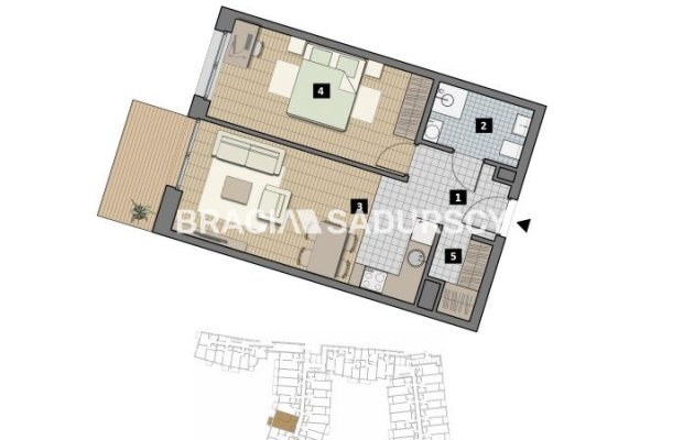 Dostępne mieszkania od 25m2 do 63m2. 