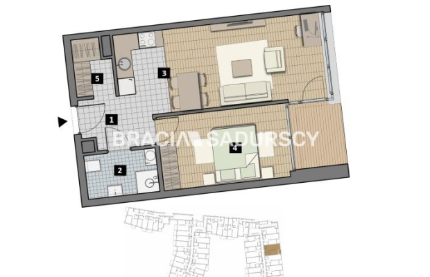Dostępne mieszkania od 25m2 do 63m2. 