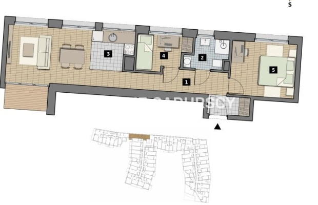 Dostępne mieszkania od 25m2 do 63m2. 