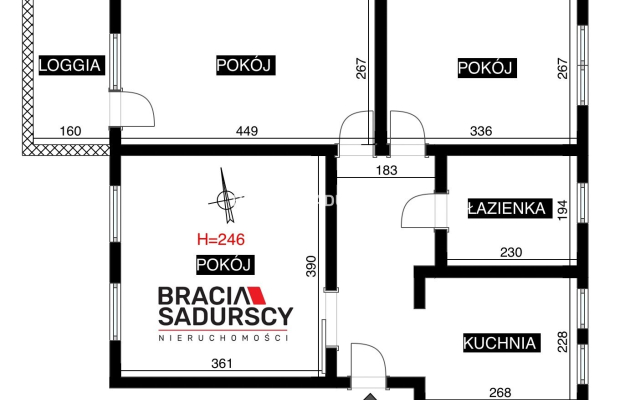 3 pokojowe mieszkanie z kuchnią 52,8m2 Centrum 