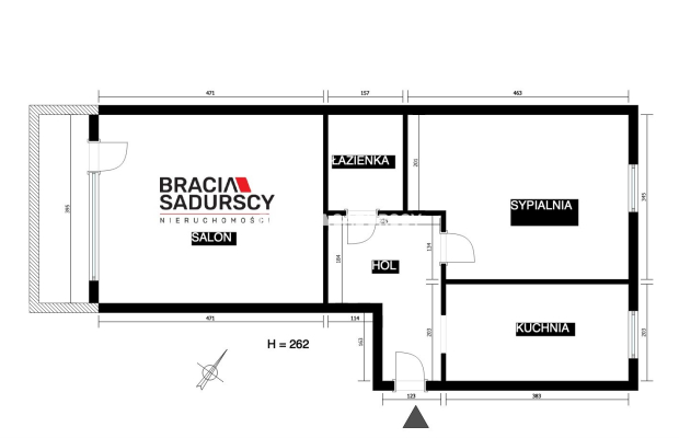 Dwupokojowe jasne mieszkanie w centrum.
