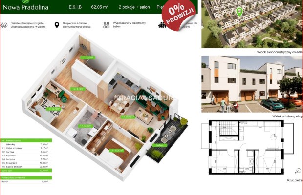 Nowa Pradolina mieszkanie z balkonem