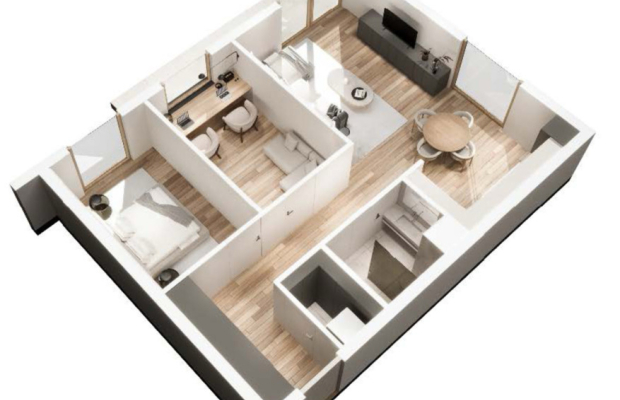 Popów | Nowe mieszkanie | 3 pokoje | ogródek