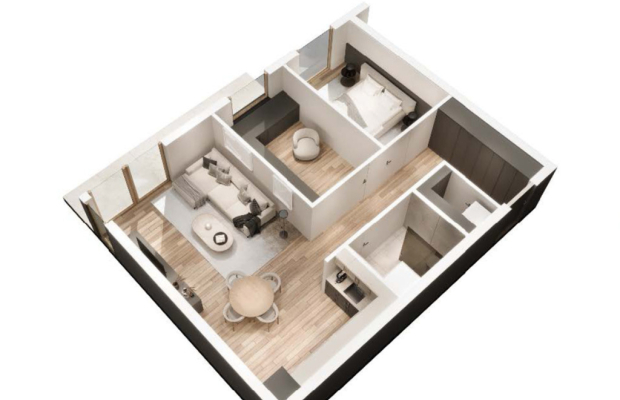 Popów | mieszkanie | 2 pokoje | 1 piętro | taras