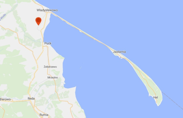 Działki inwest 1,6 km do Zatoka Pucka Hel