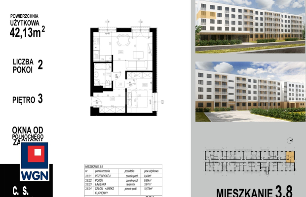 Głogów, mieszkanie, 2 pokoje, winda, 42,13 m2, sprzedam, 307549 zł.  
  
KUPUJĄCY NIE PŁACI PROWIZJI!  
OFERTA BEZPOŚREDNIO OD 