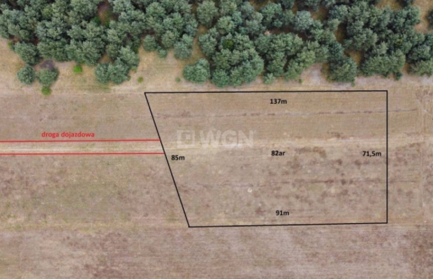 Sobin, działka usługowa, 0,6506 ha, 460 000zł, sprzedam.  
  
Na sprzedaż działka usługowa o powierzchni 65 ar, położona w Sobi