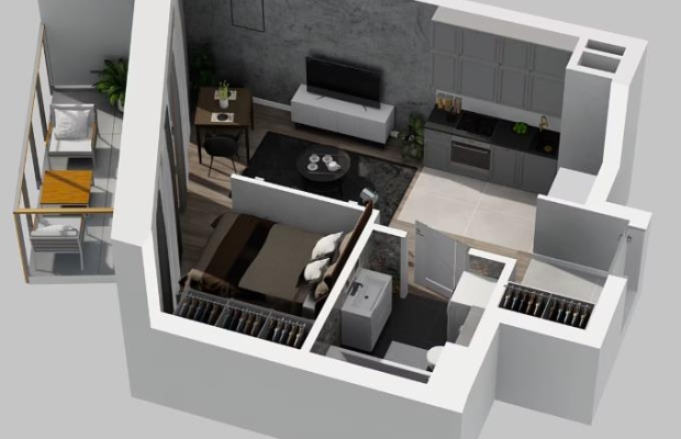 Kawalerka z sypialnią I nad rzeką I