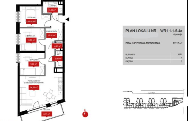Mieszkanie 4-pokojowe z balkonem, nad rzeką!