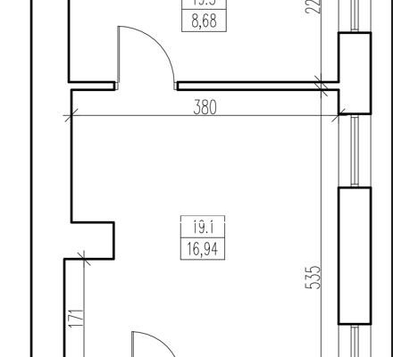 Mieszkanie dwupokojowe - Bocianowo
