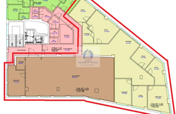 Mokotów: lokal biurowy 351m2 na wynajem