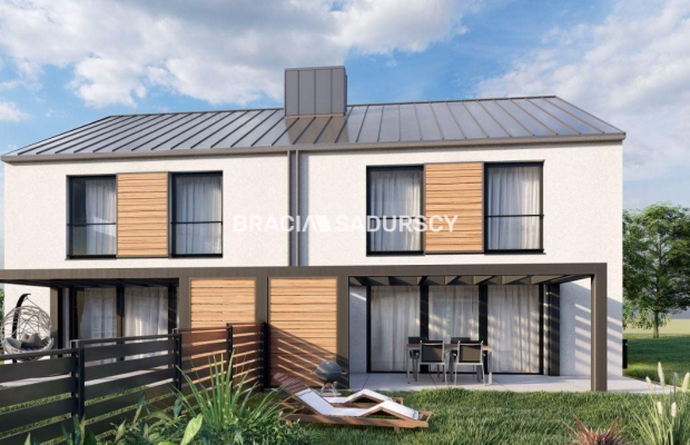 Nowoczesny bliźniak z garażem i działką 7ar