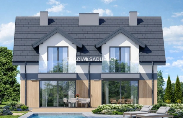 Domy w zabudowie bliźniaczej Trąbki piękna działka