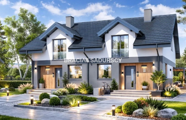 Domy w zabudowie bliźniaczej Trąbki piękna działka