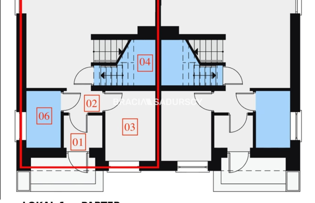 Domy w zabudowie bliźniaczej Trąbki piękna działka