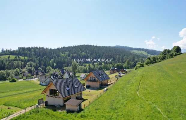 Dwa drewniane domy z czterema lokalami 