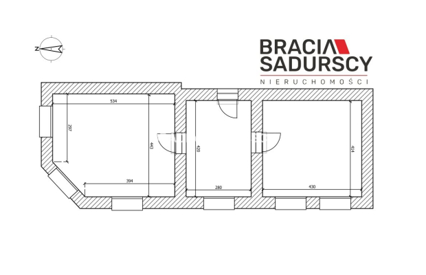 Tarnów, Stare Miasto, ul. Rybna/Wałowa. Lokal biurowo-usługowy o pow. 52,21 m 2 .  

 Lokal na 2 piętrze, narożny w ścisłym cen