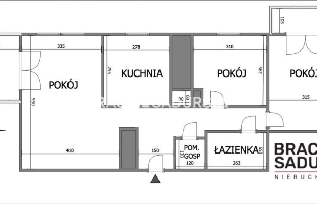 3 pok 65m2, 2 balkony Dębniki - Kliny 