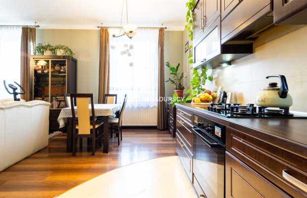 Mieszkanie z garażem, lokalem handlowym i piwnicą.