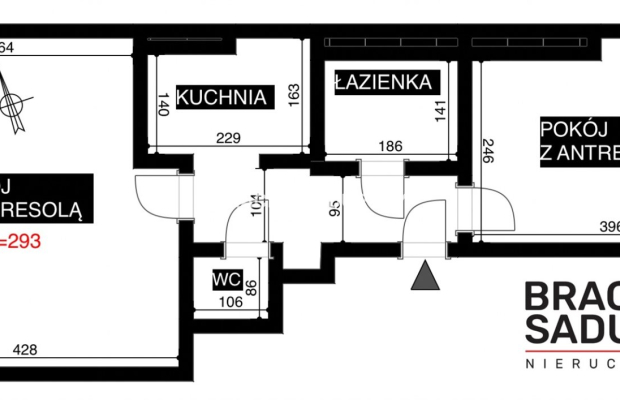 2pok 43 m2 +atresole 20 min spacerem od Rynku
