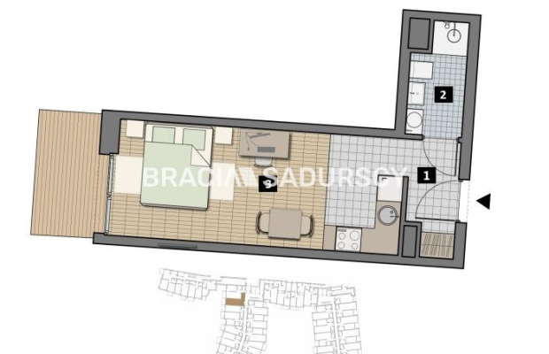 Dostępne mieszkania od 25m2 do 63m2. 