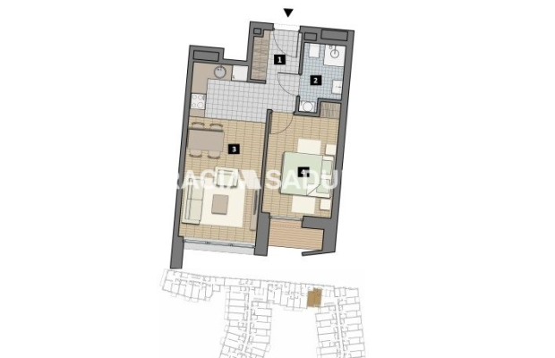 Dostępne mieszkania od 25m2 do 63m2. 