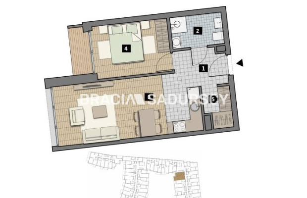 Dostępne mieszkania od 25m2 do 63m2. 