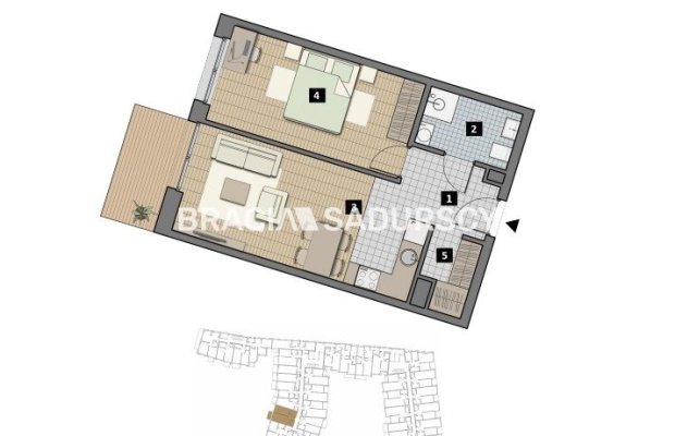 Dostępne mieszkania od 25m2 do 63m2. 