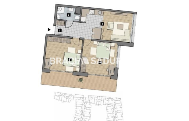 Dostępne mieszkania od 25m2 do 63m2. 