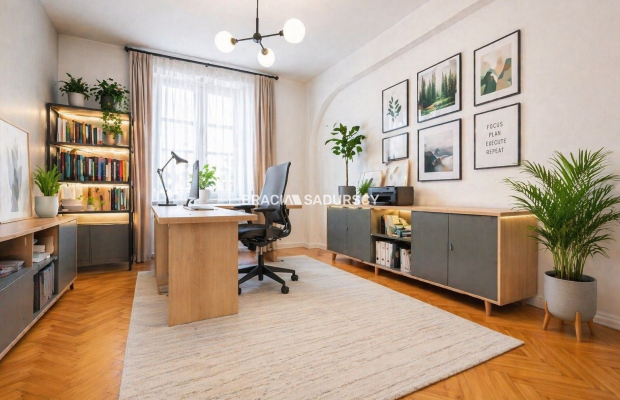 Parterowy przestronny lokal z oknami na ulicę.