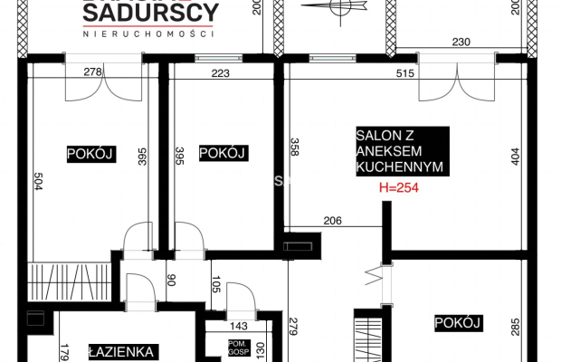 Duże mieszkanie z dwoma balkonami i parkingiem.