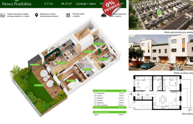 Nowa Pradolina mieszkanie z ogródkiem