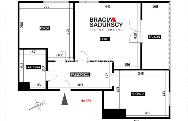 2 osobne pokoje, miejsce parkingowe, balkon