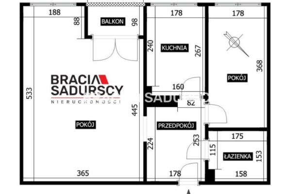 2-pokoje os. Na Stoku -  jasna kuchnia, balkon