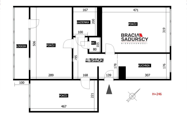 Mieszkanie 3-pokojowe z loggią.