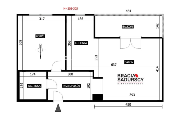 Kliny, ul. Borkowska. Starannie wykończone 2 pokojowe mieszkanie - 46,40 m 2 , z dużym balkonem.  

 Mieszkanie usytuowane na 3