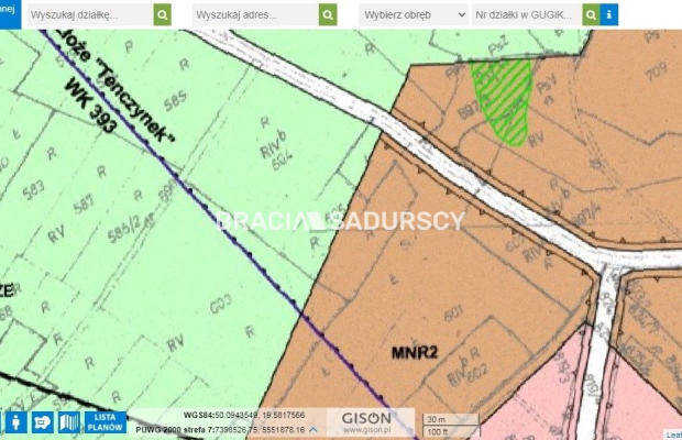 Działka budowlano - rolna w pobliżu Zamku Tenczyn