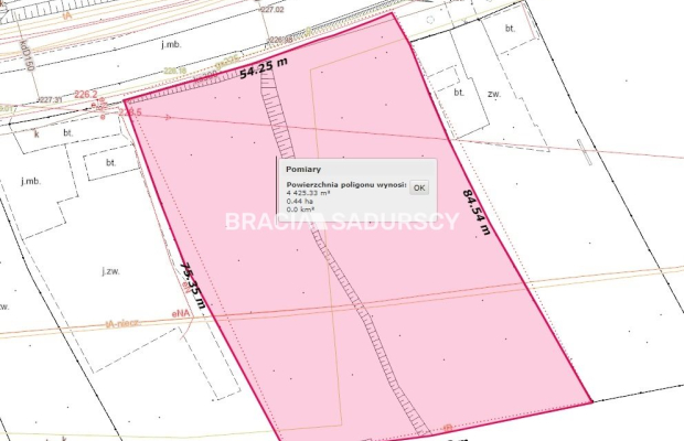  Działka usługowa 44 a Kraków - Grębałów.