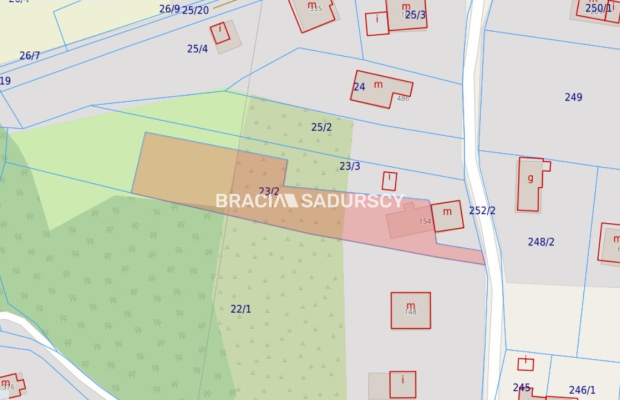 Działka budowlana Siercza. gm Wieliczka