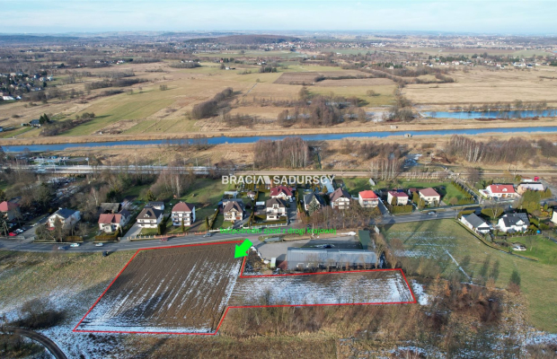 Działka budowlana w Jaśkowicach k/Skawiny gm. Skawina, powiat krakowski. Działka o powierzchni 6200 m2 i wymiarach części główn