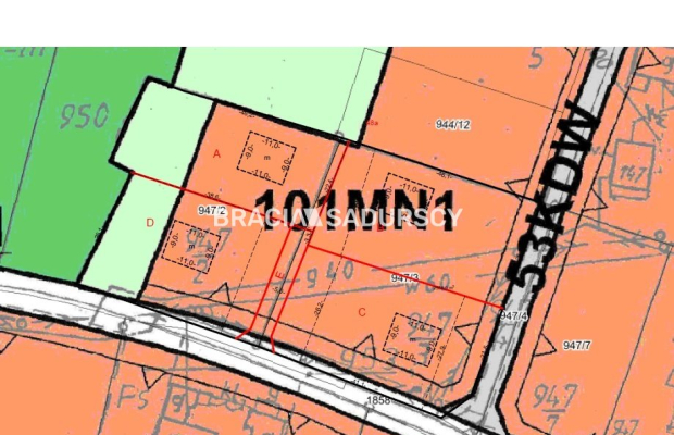 4 działek budowlanych od 11ar do 12,5ar 