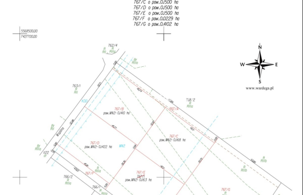 Działka budowlana Sieciechowice blisko Krakowa / Iwanowic. Piękna, widokowa działka o wymiarach 35,7 m szerokości (front) i 42,