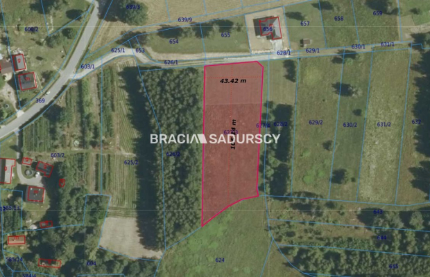 Działka budowlana o powierzchni  44 arów  położona w  Buczkowie, gmina Rzezawa, powiat bocheński  - idealna enklawa do budowy d