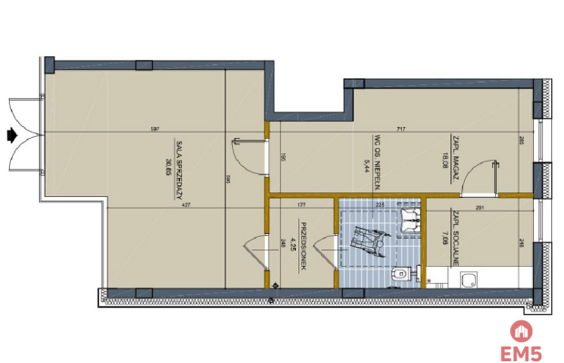 Nowy lokal 65 m2 parter, centrum
